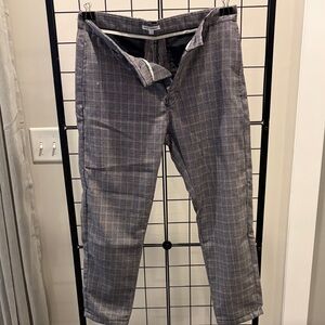Men's Classic Gray Checkered Dress Pants